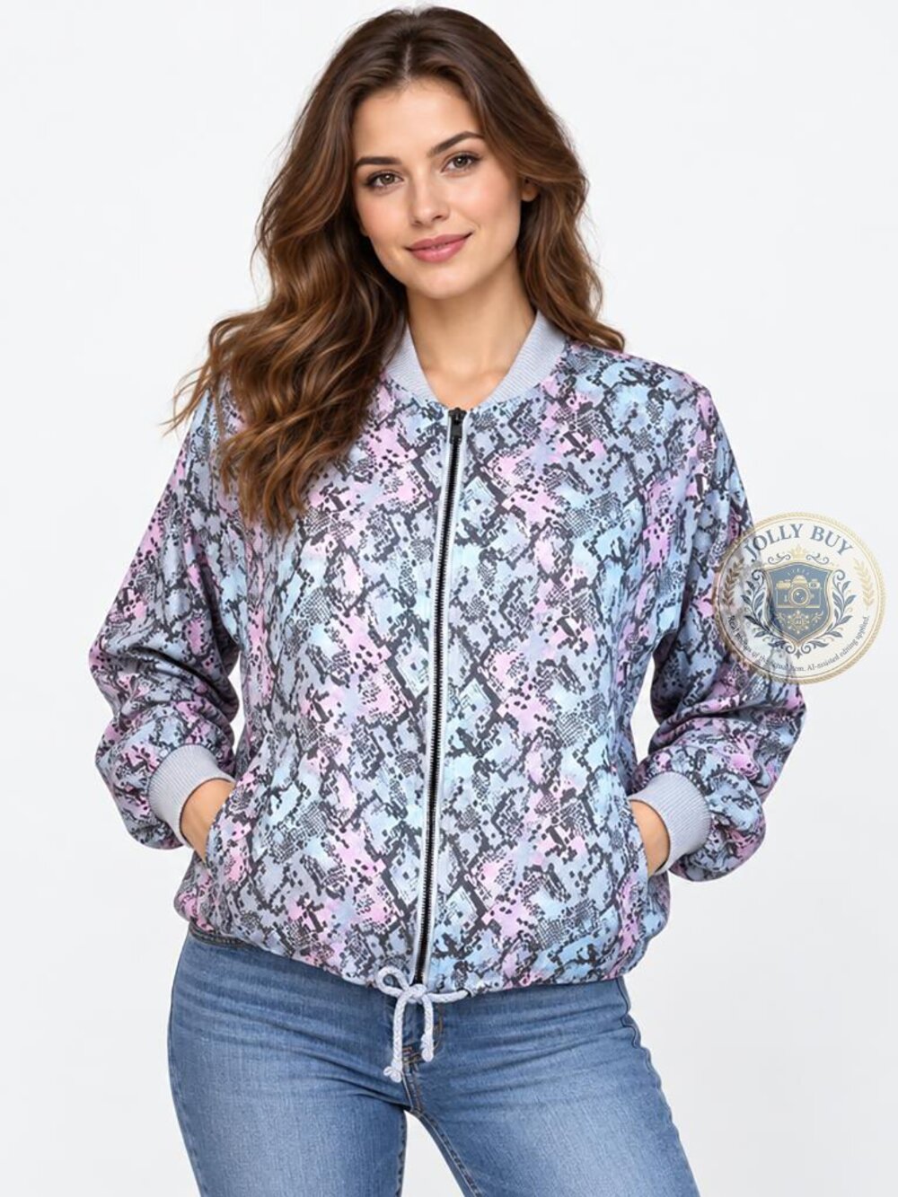 Steve Madden Women’s Jacket Lightweight Rayon Sleek Bomber Nantucket Breeze NEW